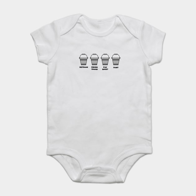 The Office Four Pails Dwight Schrute Black Baby Bodysuit by felixbunny